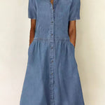 Nayara | Vestido vaquero de manga corta