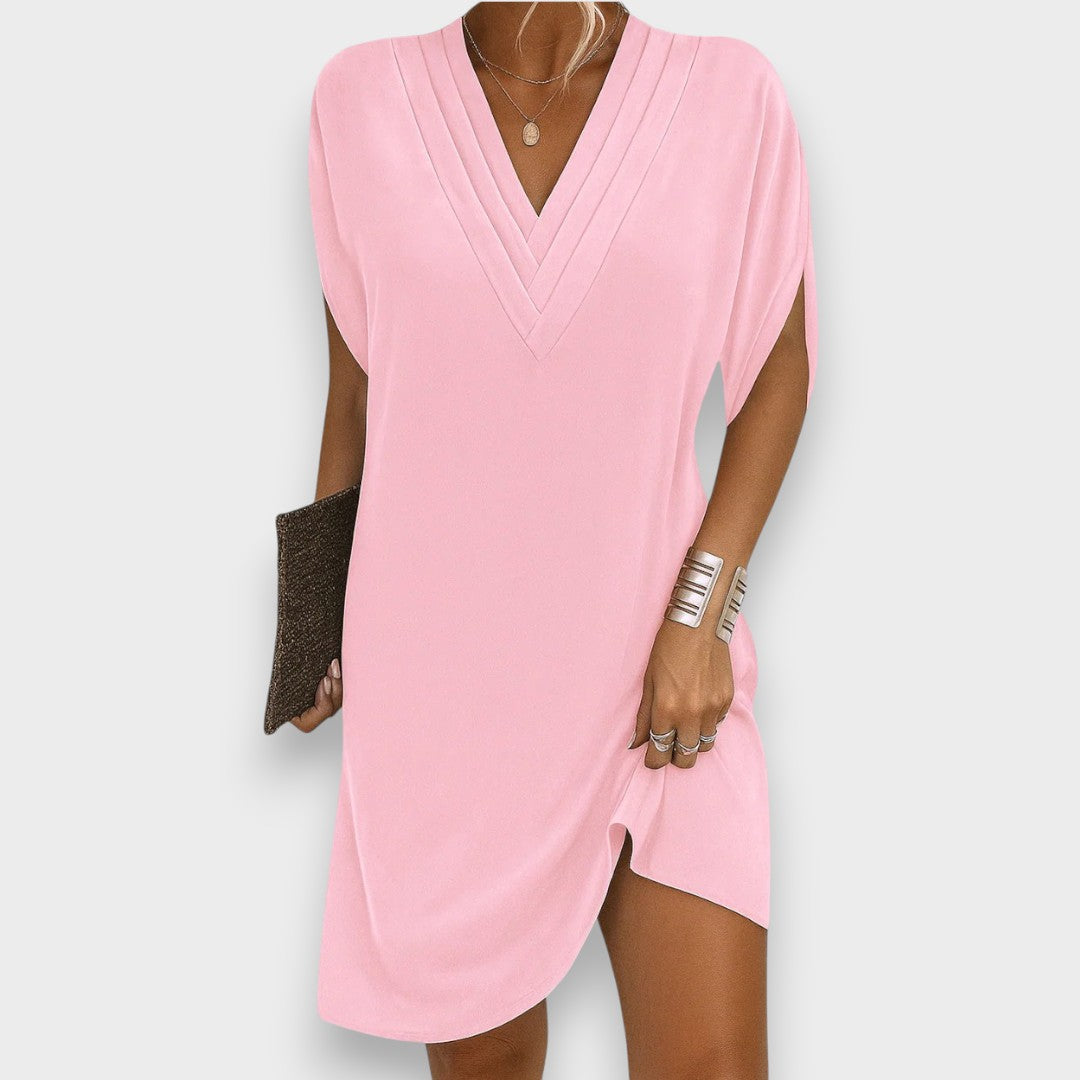 Nélida | Vestido corto informal con cuello en V
