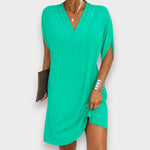 Nélida | Vestido corto informal con cuello en V