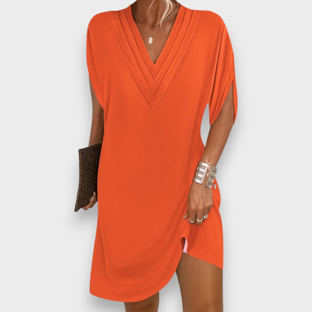 Nélida | Vestido corto informal con cuello en V