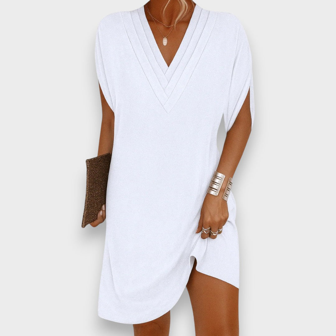 Nélida | Vestido corto informal con cuello en V