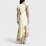Olaia | Vestido largo de satén con detalles de encaje