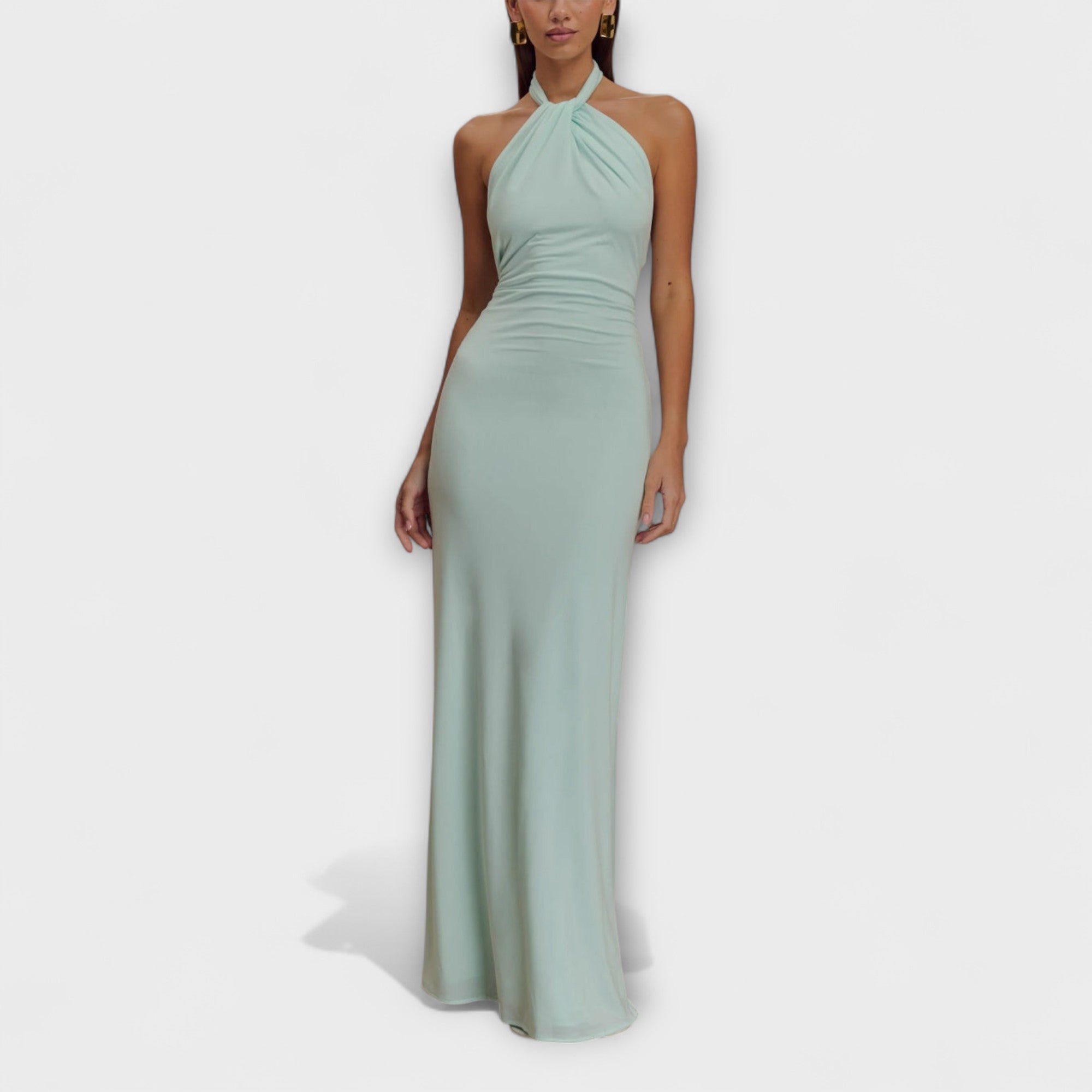 Olalla | Vestido largo fluido con cuello halter