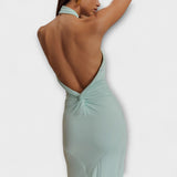 Olalla | Vestido largo fluido con cuello halter