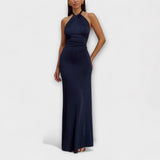 Olalla | Vestido largo fluido con cuello halter