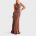 Olalla | Vestido largo fluido con cuello halter