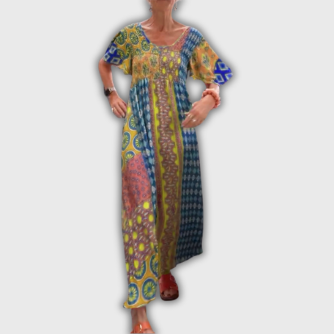 Oriana | Vestido midi elegante de cachemira (paisley)