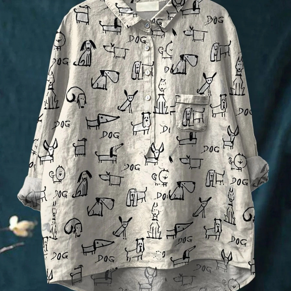 Pía | Blusa informal con adorable estampado de perros