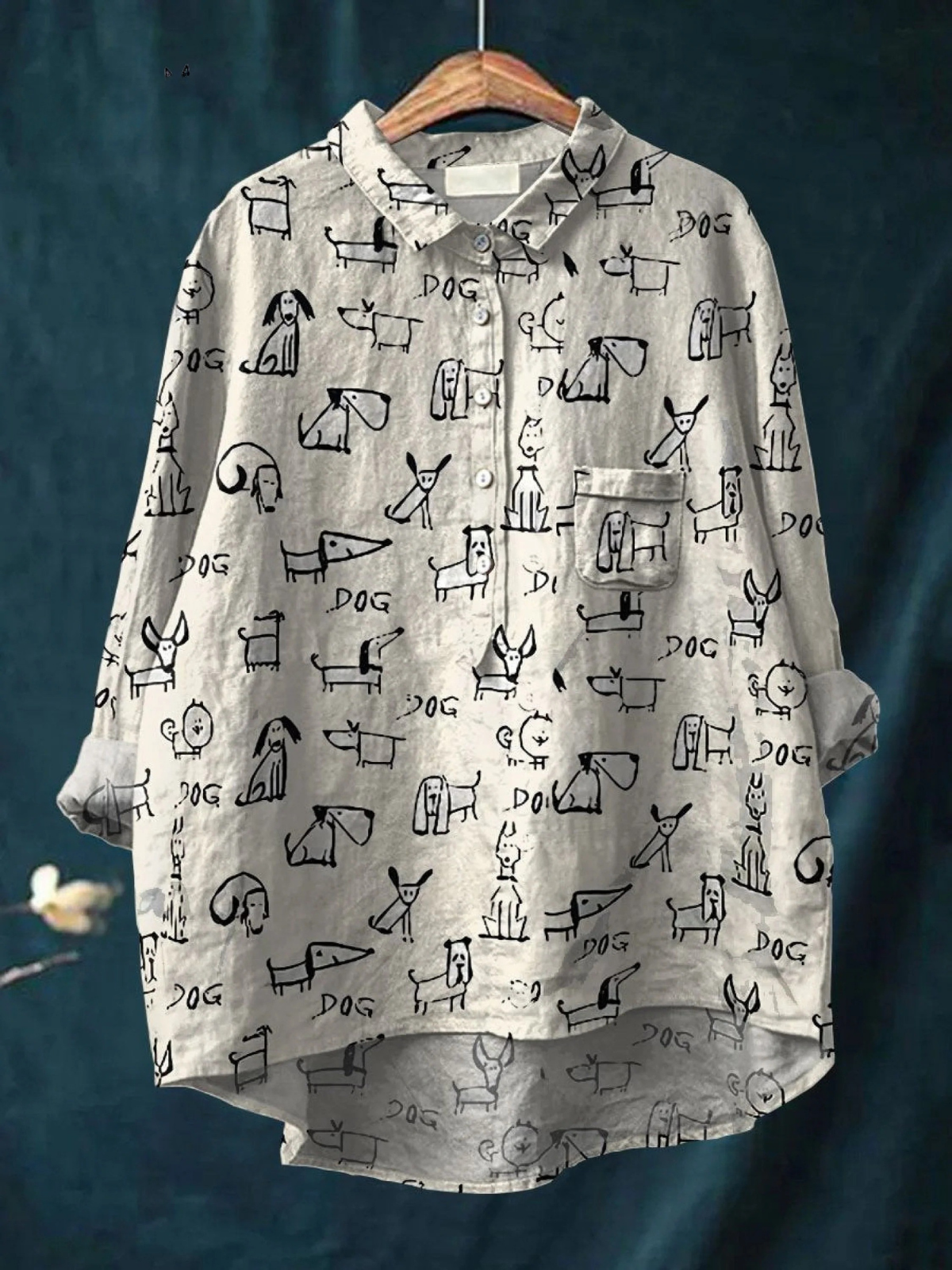 Pía | Blusa informal con adorable estampado de perros