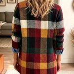Pía | Chaqueta vaquera color block de cuadros