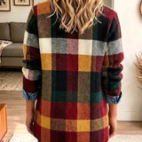 Pía | Chaqueta vaquera color block de cuadros