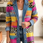 Piedad | Chaqueta vaquera retro con estampado de leopardo
