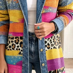 Piedad | Chaqueta vaquera retro con estampado de leopardo