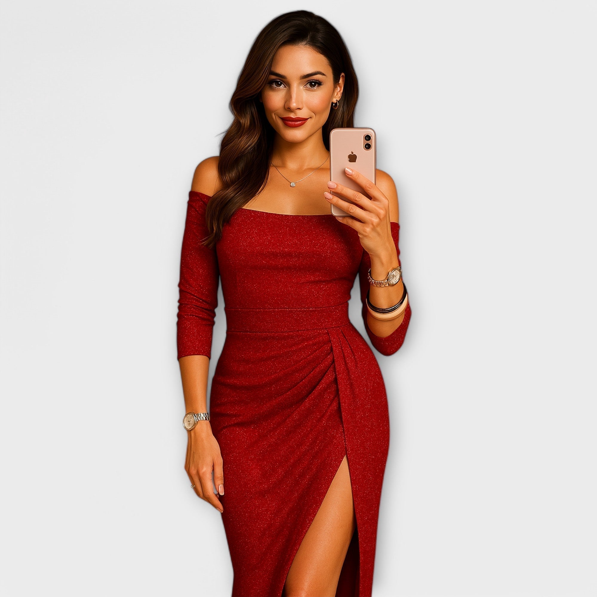 Priscila | Vestido elegante de hombros descubiertos