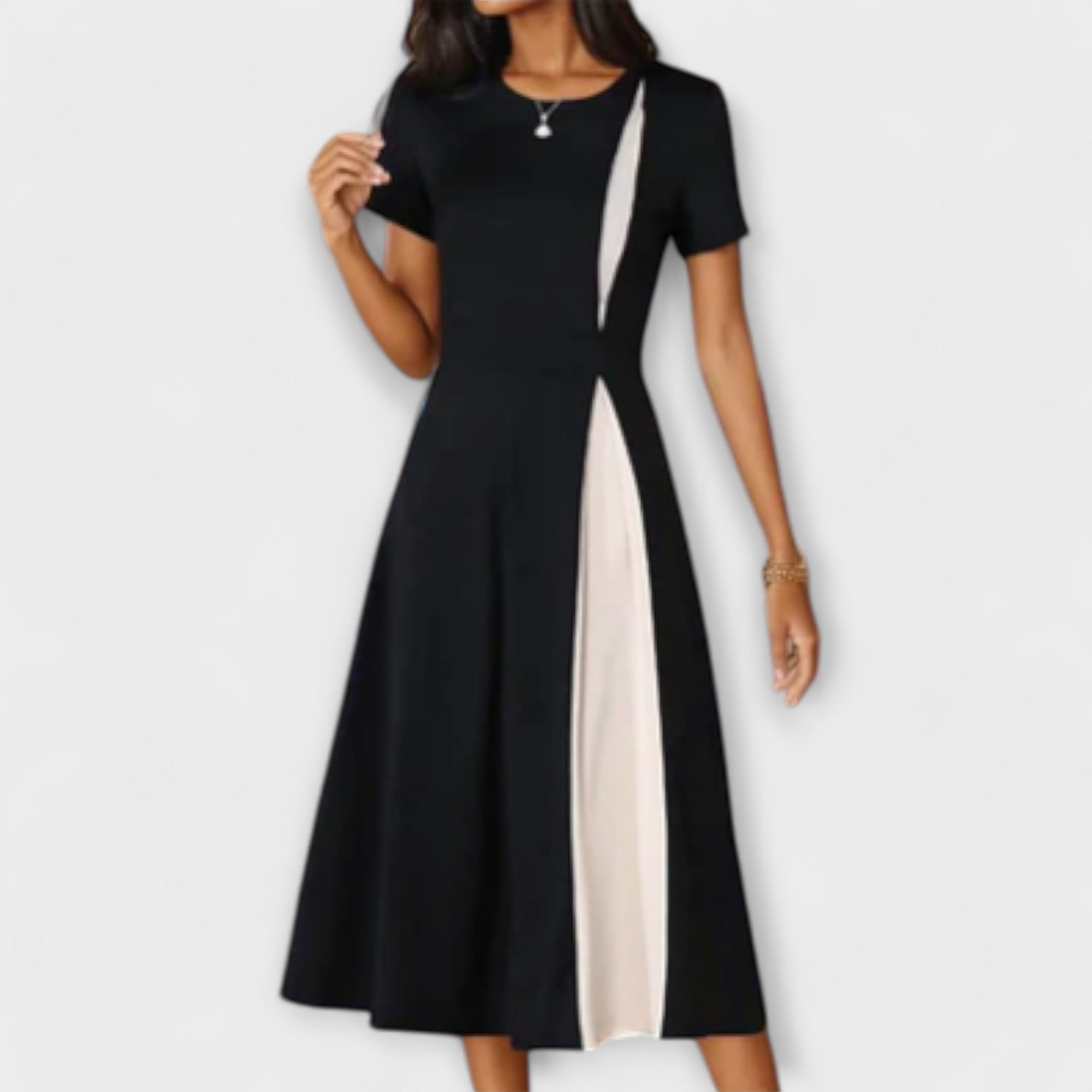 Purificación | Vestido midi negro y blanco