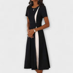 Purificación | Vestido midi negro y blanco