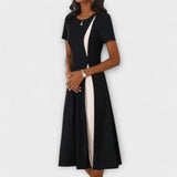 Purificación | Vestido midi negro y blanco