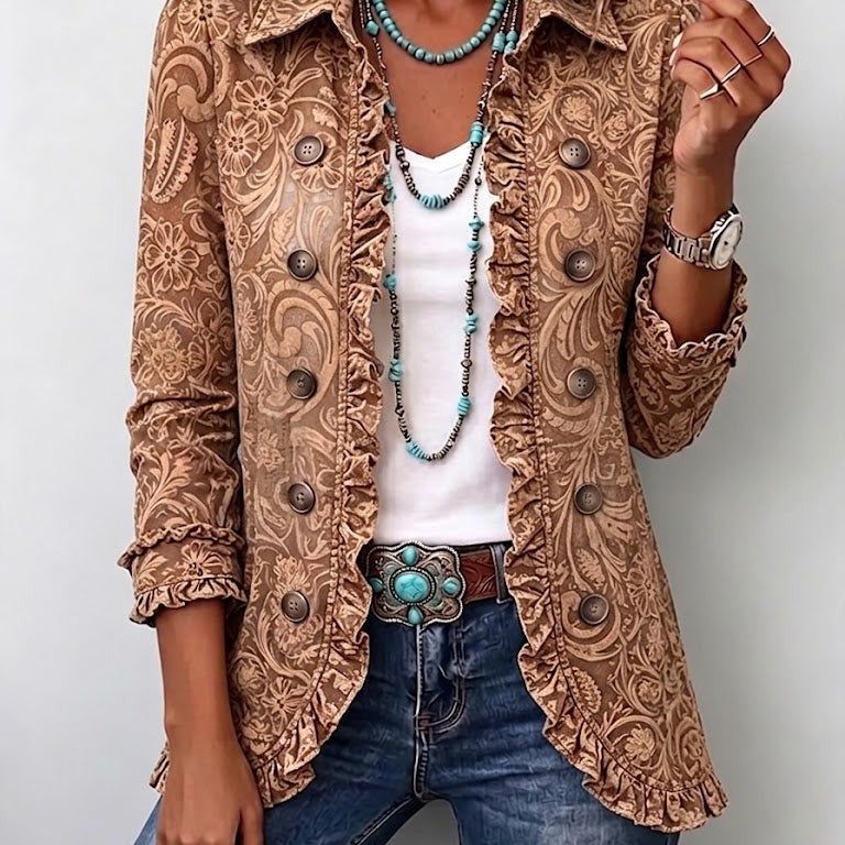 Ramona | Chaqueta de flores con volantes de aire bohemio