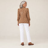 Ramona | Chaqueta de flores con volantes de aire bohemio, vista de espaldas