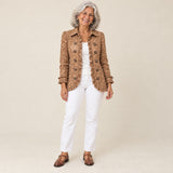 Ramona | Chaqueta de flores con volantes de aire bohemio, vista de frente