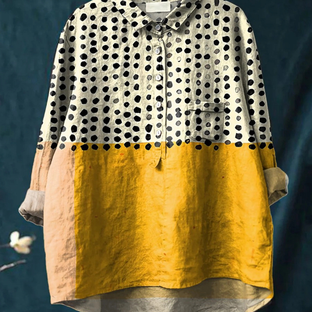 Regina | Blusa informal de mujer con estampado de lunares
