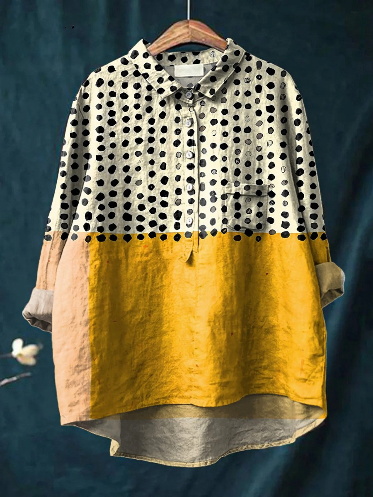 Regina | Blusa informal de mujer con estampado de lunares