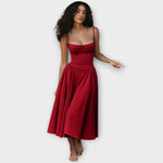 Regina | Vestido midi corsé sin mangas