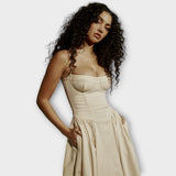 Regina | Vestido midi corsé sin mangas