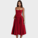 Regina | Vestido midi corsé sin mangas