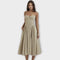 Regina | Vestido midi corsé sin mangas