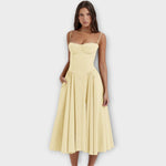 Regina | Vestido midi corsé sin mangas
