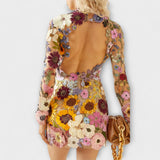 Rocío | Vestido con estampado floral 3D