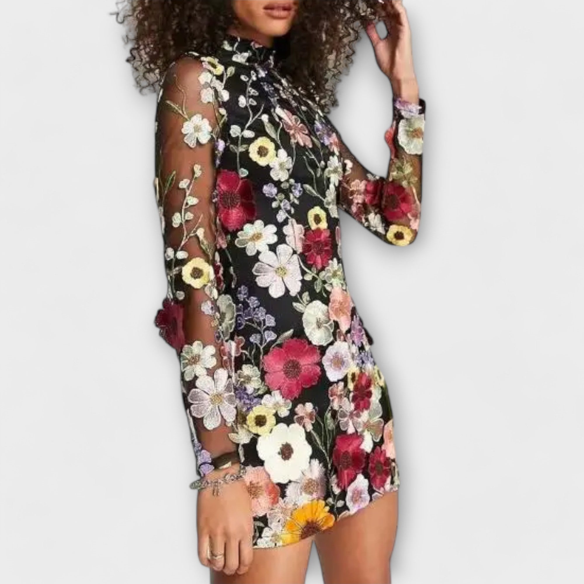 Rocío | Vestido con estampado floral 3D