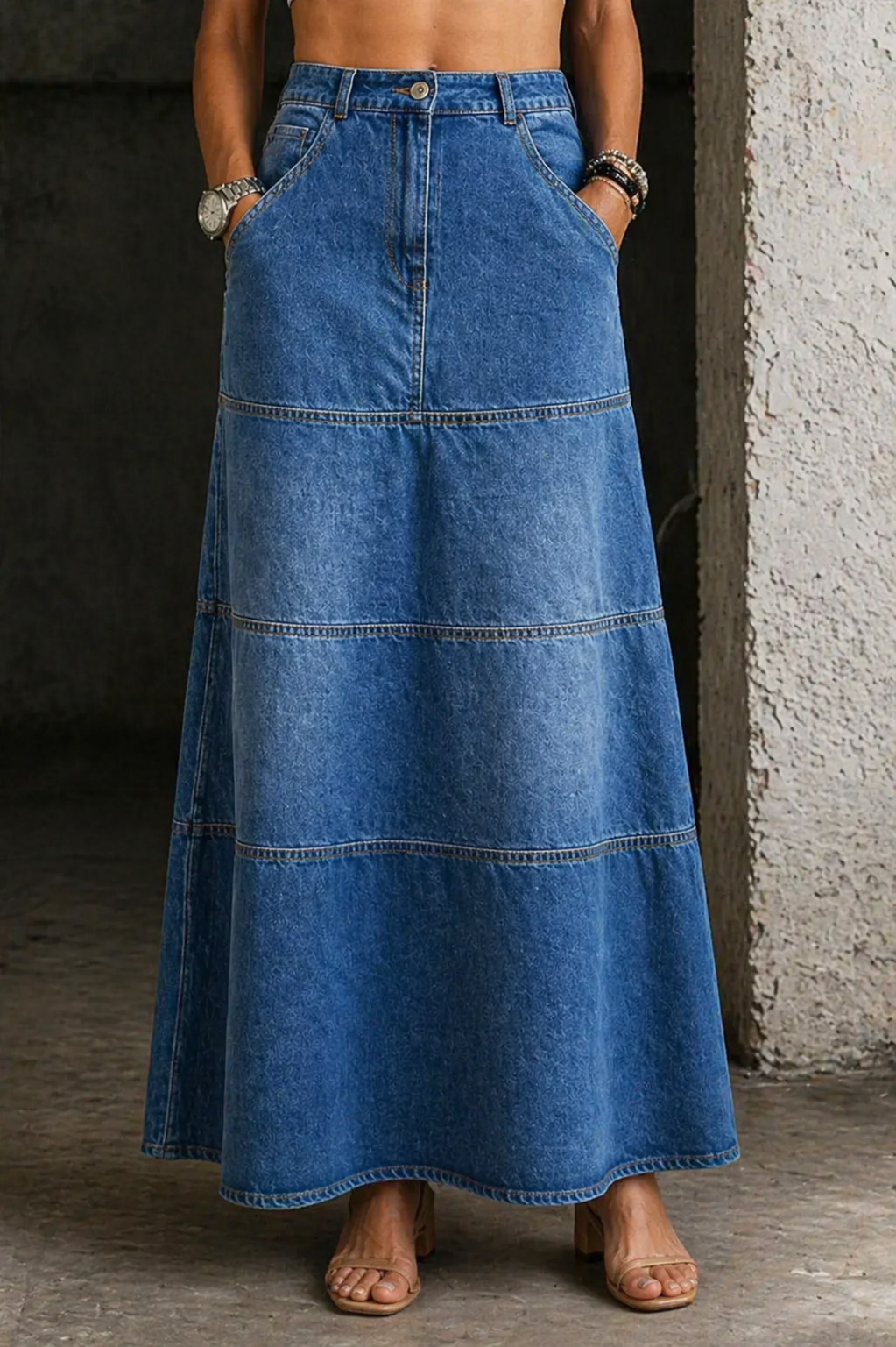 Rosaura | Falda midi vaquera