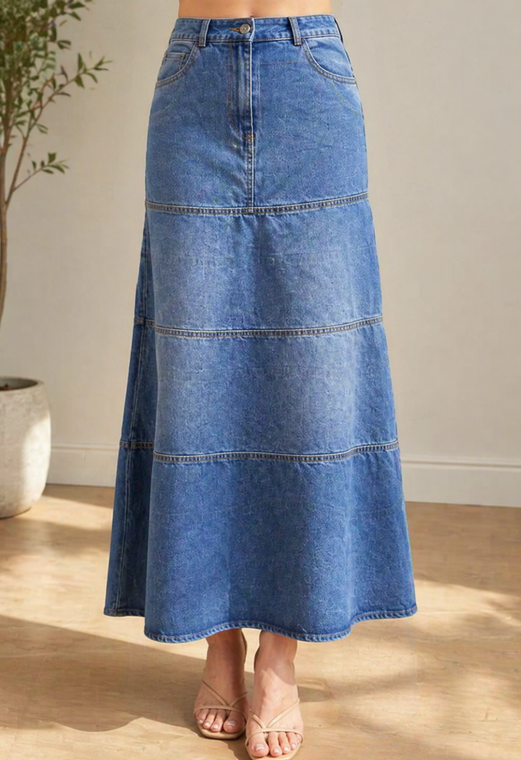 Rosaura | Falda midi vaquera