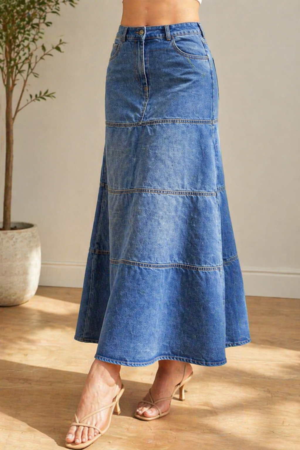 Rosaura | Falda midi vaquera