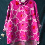Sabela | Blusa informal de mujer con estampado floral rosa intenso