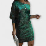 Severina | Vestido de fiesta con lentejuelas y contrastes
