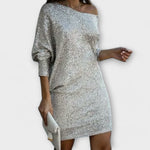 Severina | Vestido de fiesta con lentejuelas y contrastes