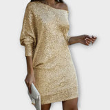 Severina | Vestido de fiesta con lentejuelas y contrastes