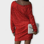 Severina | Vestido de fiesta con lentejuelas y contrastes