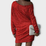 Severina | Vestido de fiesta con lentejuelas y contrastes