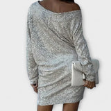 Severina | Vestido de fiesta con lentejuelas y contrastes