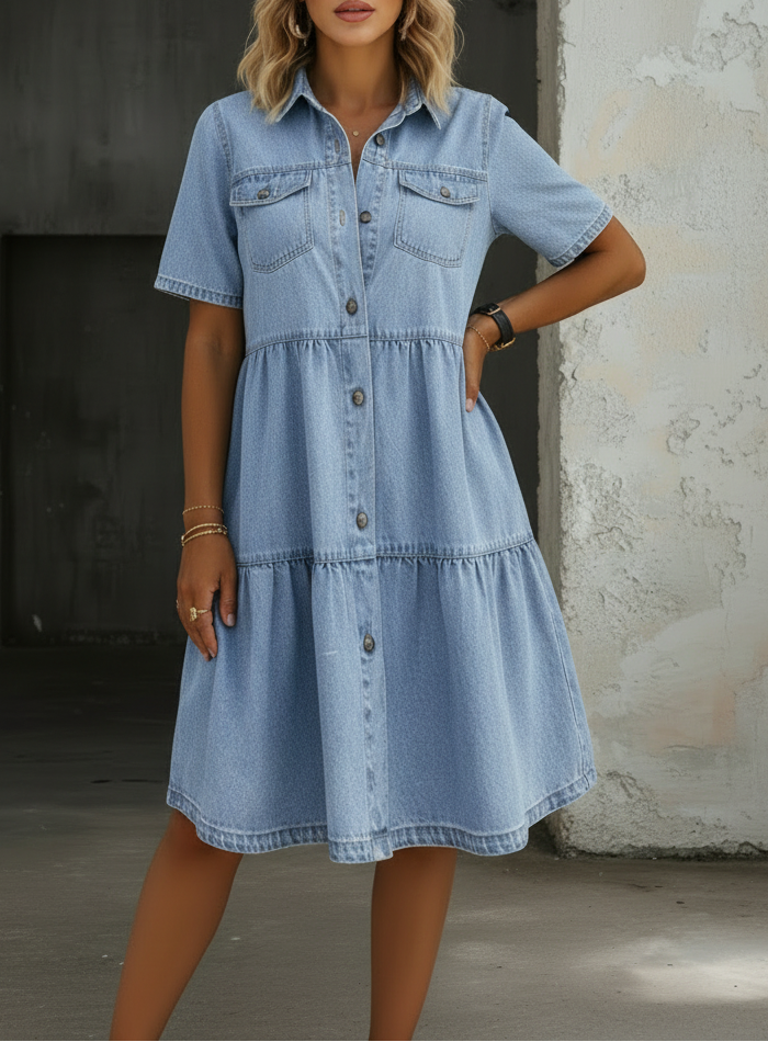Simona | Vestido de denim chic informal