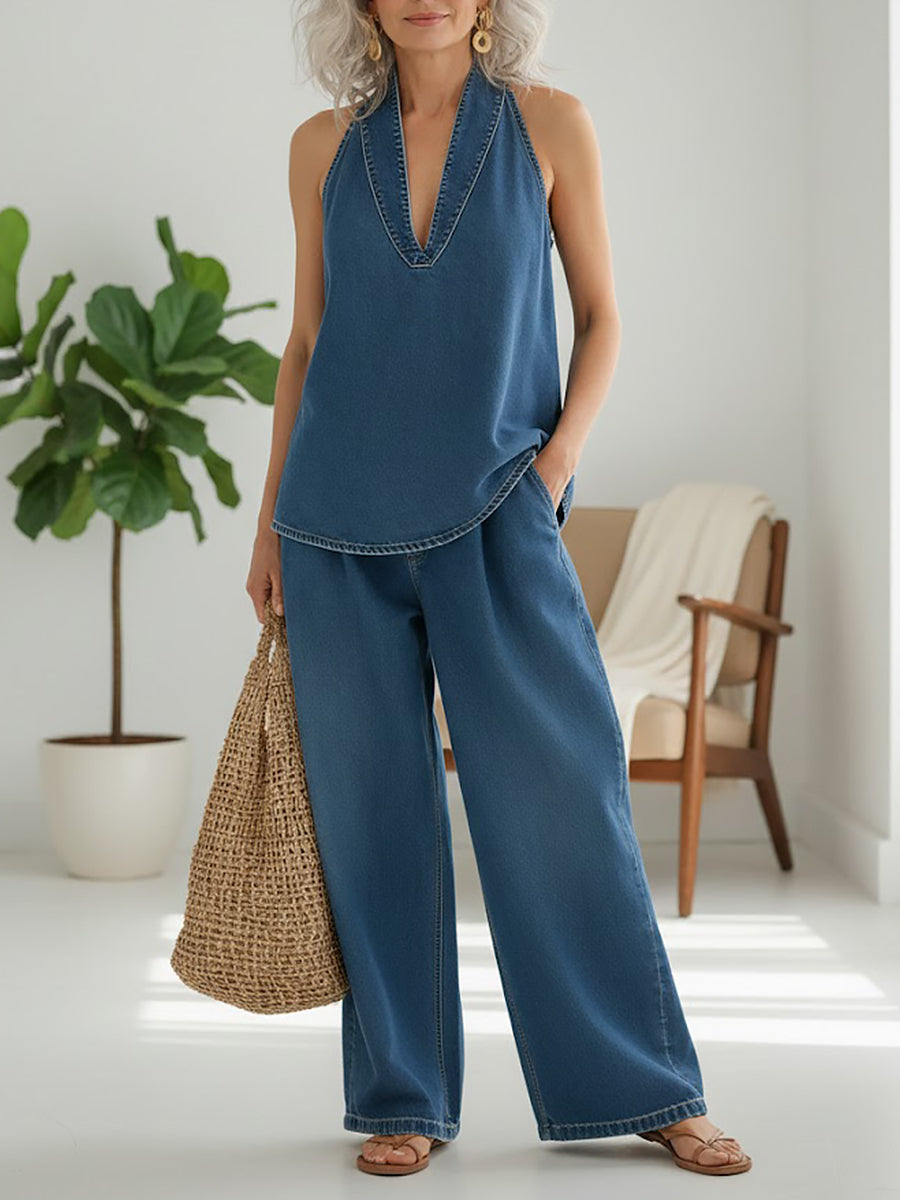 Tamara | Conjunto de denim de dos piezas