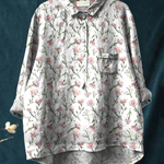Tatiana | Blusa informal de mujer con estampado floral rosa de primavera
