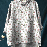 Tatiana | Blusa informal de mujer con estampado floral rosa de primavera