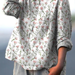 Tatiana | Blusa informal de mujer con estampado floral rosa de primavera