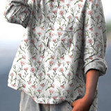 Tatiana | Blusa informal de mujer con estampado floral rosa de primavera