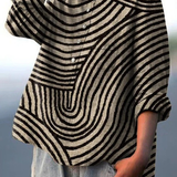 Telma | Blusa informal con estampado de líneas circulares